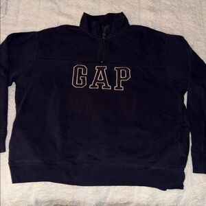 GAP Dark Navy Quarter-Zip Pullover with Embroidered Logo
